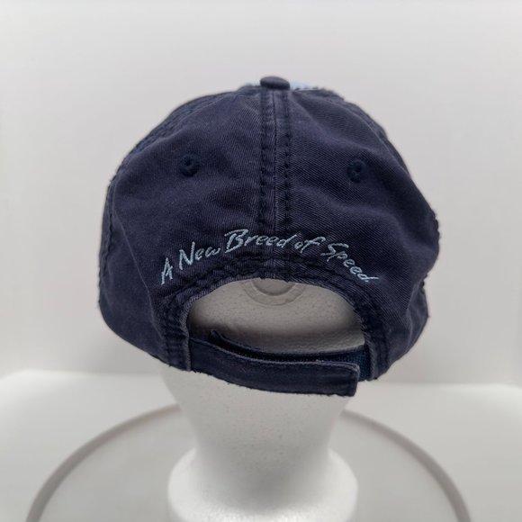 Busch Gardens Cheetah Hunt Blue Baseball Hat Adjustable Distressed - Picture 3 of 6